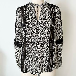 Reiss Florence Inset Floral Print Blouse